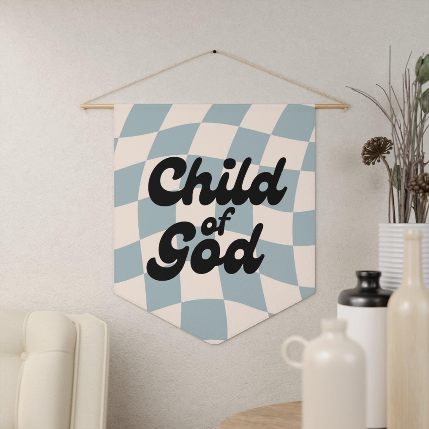 Pebble Blue Child of God Pennant