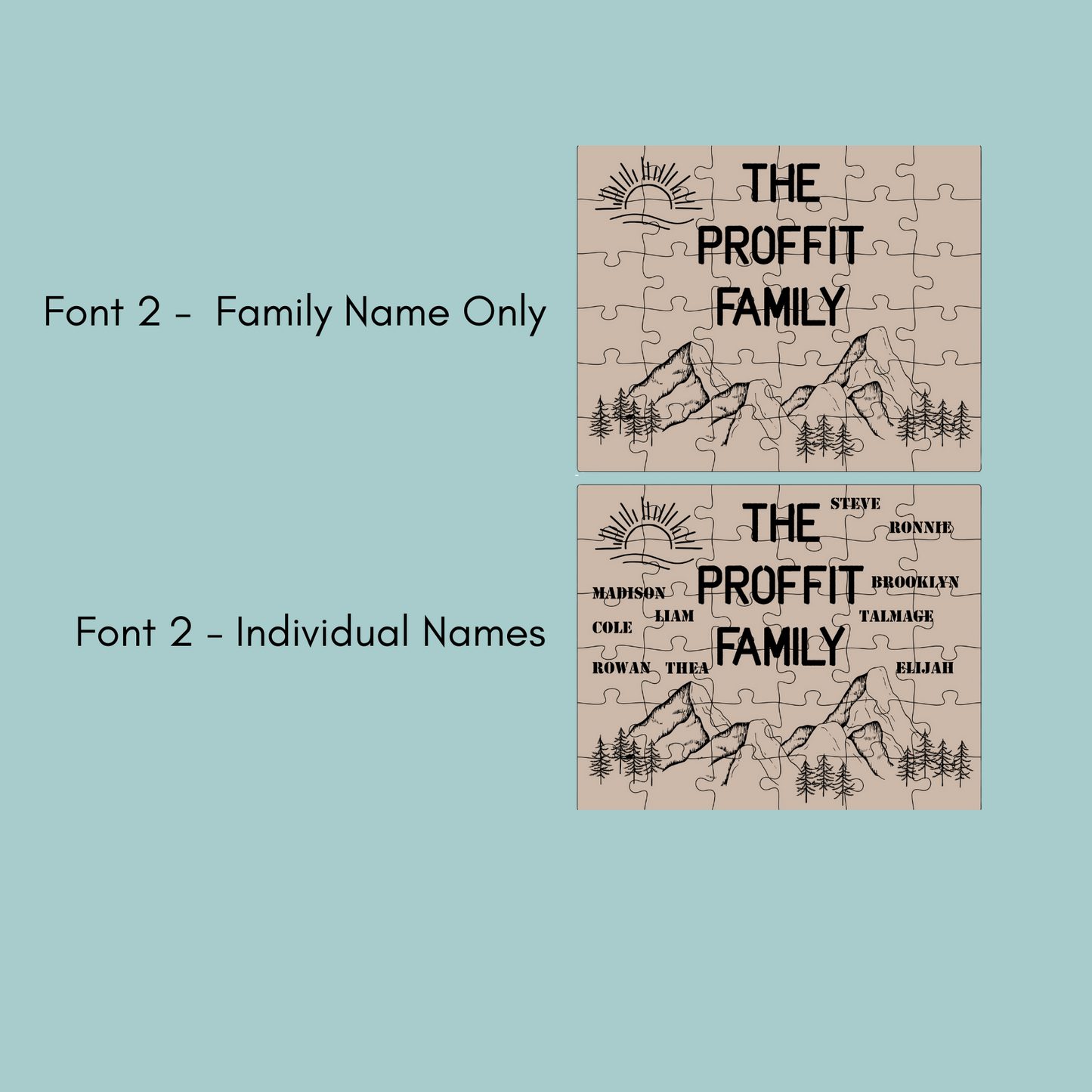 Engraved Family Name Puzzle