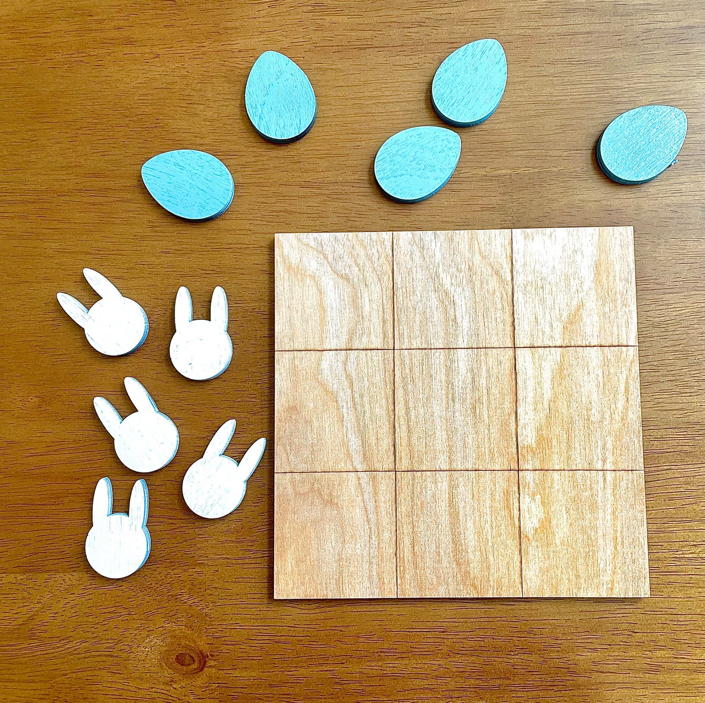 Simple Cute Wooden Easter Tic Tac Toe Set