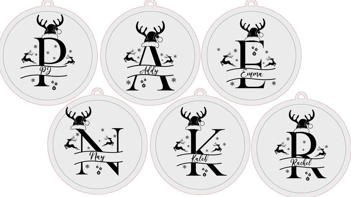 Custom Christmas Monogram Ornament