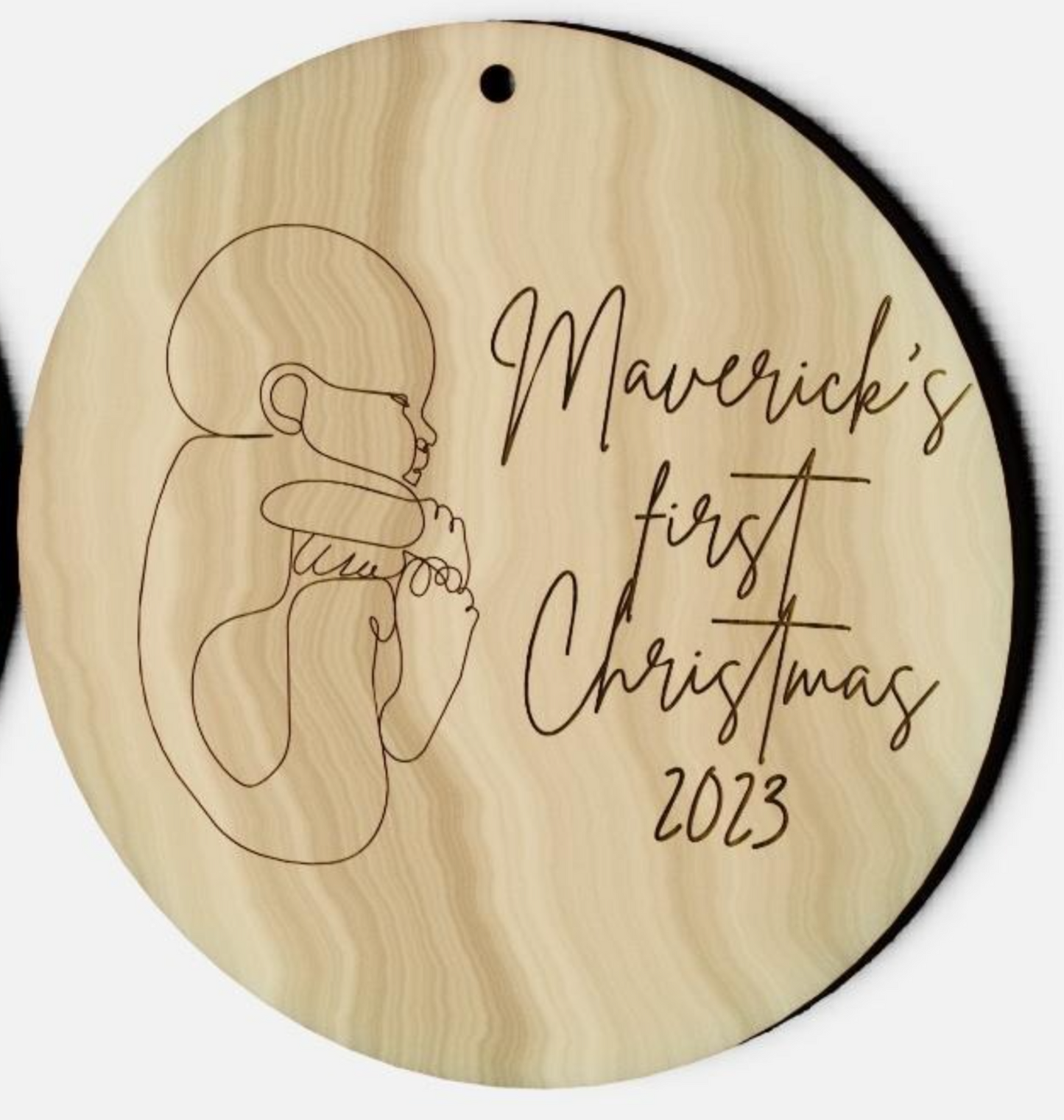 Custom Baby's First Christmas Fetal Position Ornament