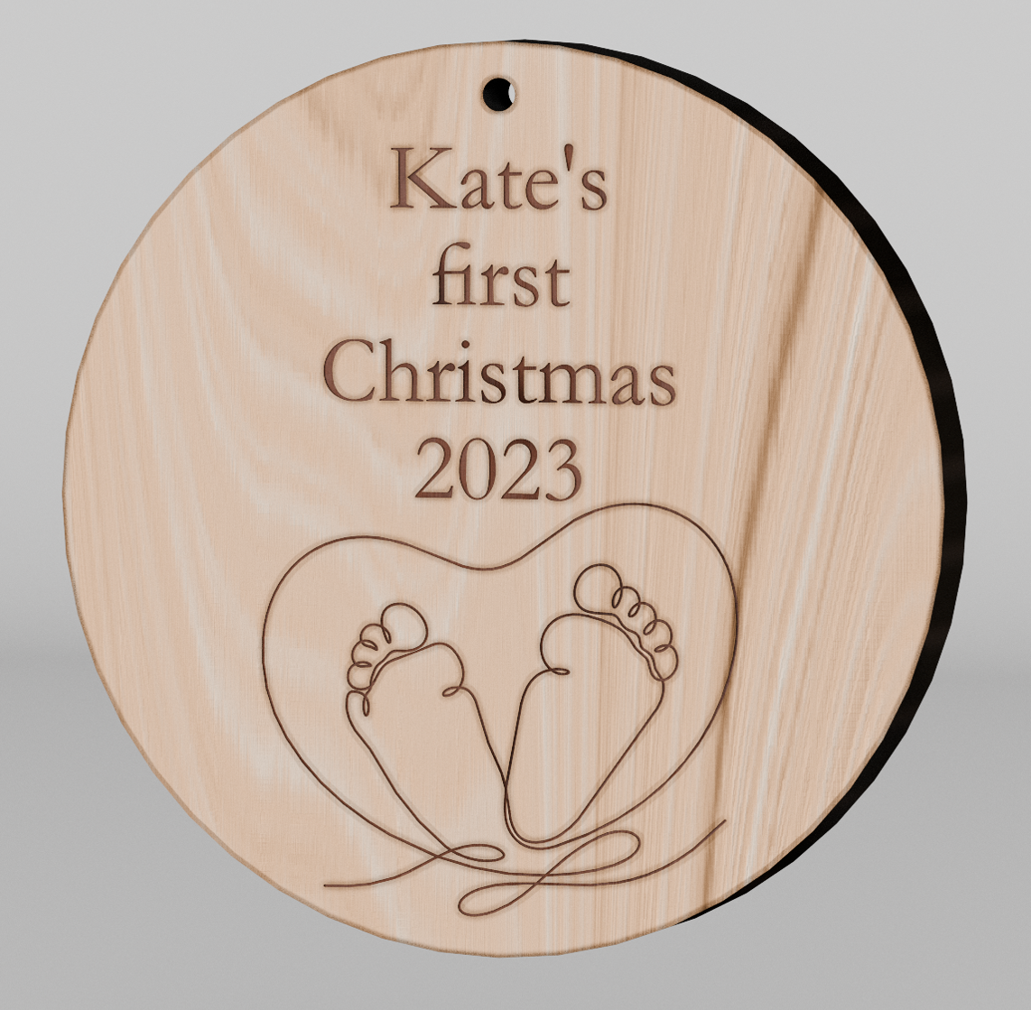 Custom Baby's First Christmas Tiny Toes Ornament