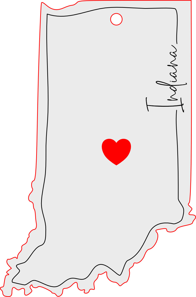State Shape Heart Ornament