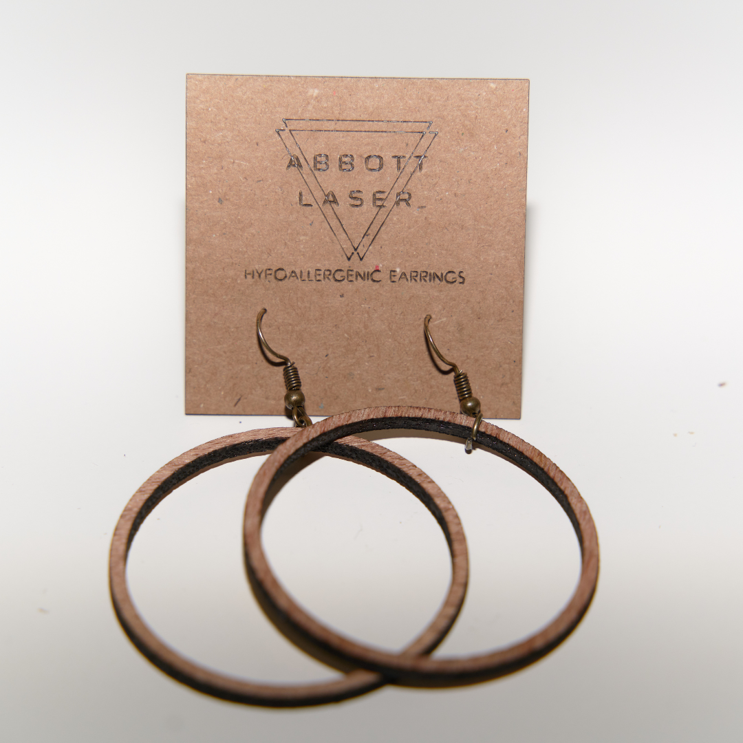 2" Wooden Hoop Earrings