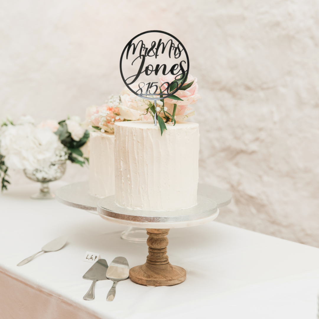 Circle Cake Topper with Date