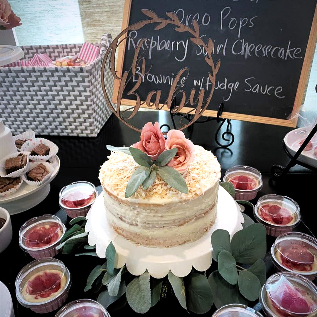 Oh Baby Circle Wreath Cake Topper