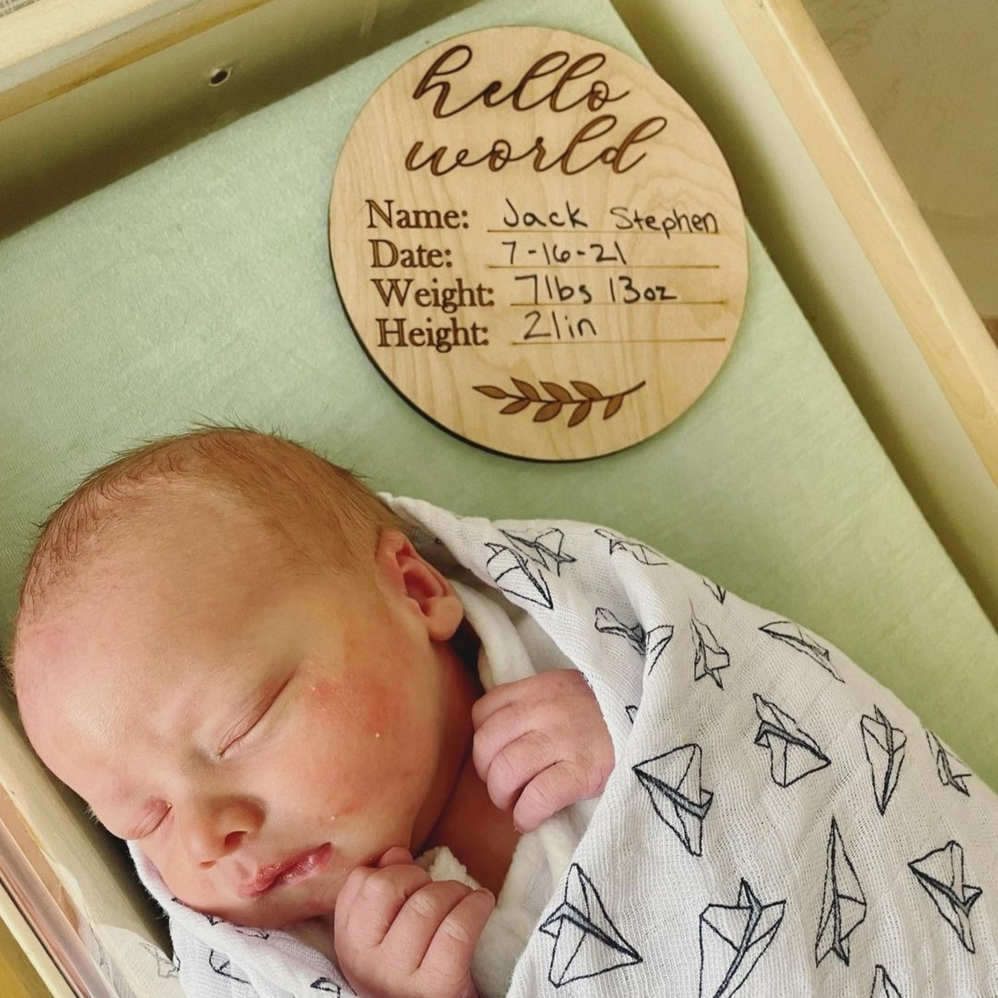 Custom Hello World Birth Announcement
