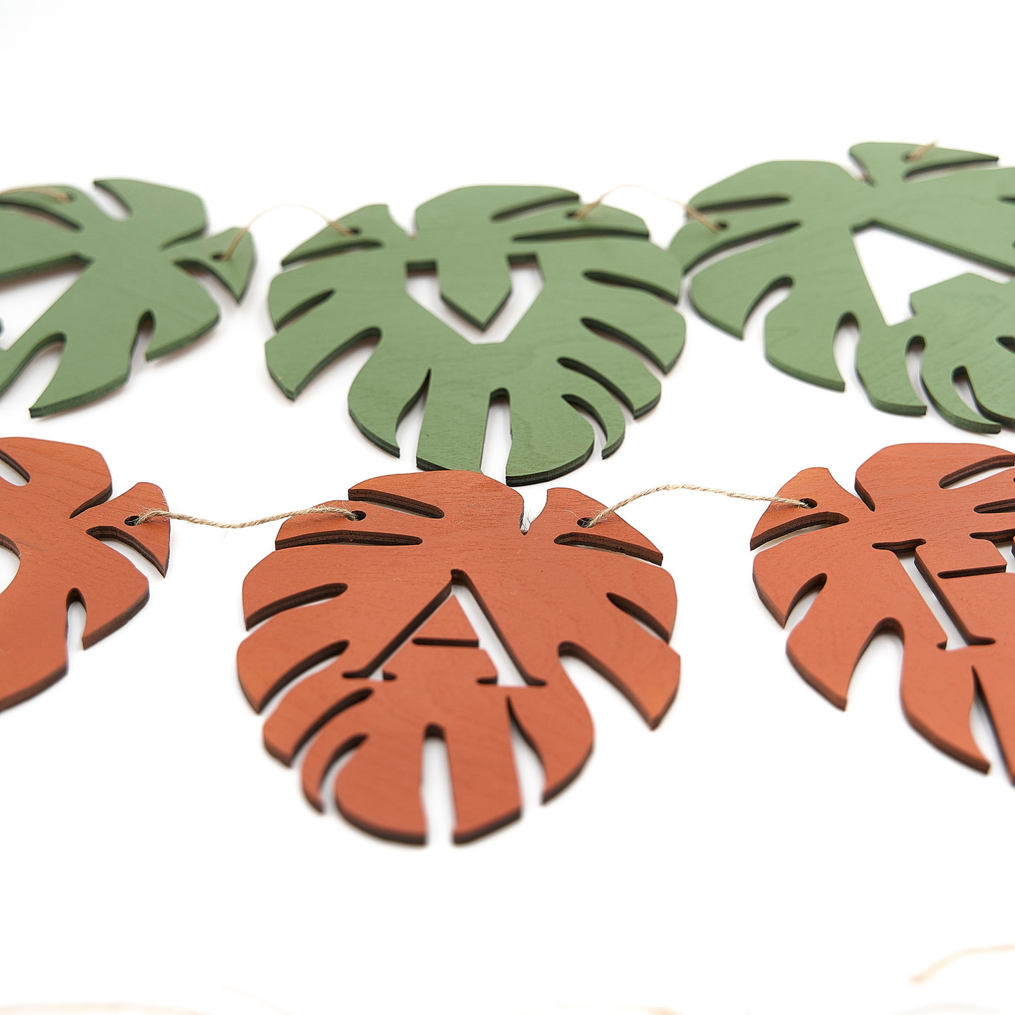 Wood Monstera Leaf Name Banner