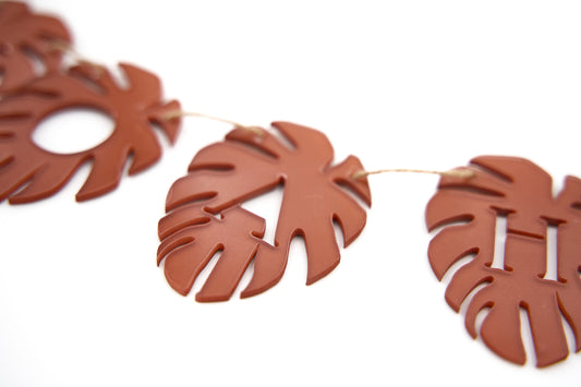 Acrylic Monstera Leaf Name Banner