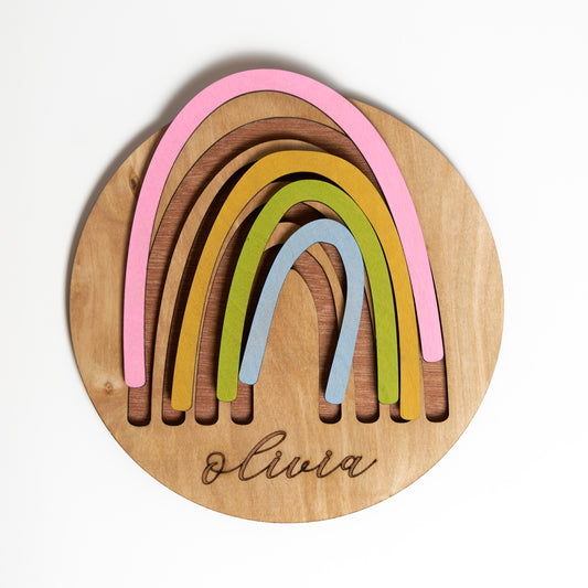 Circle Rainbow Puzzle With Name