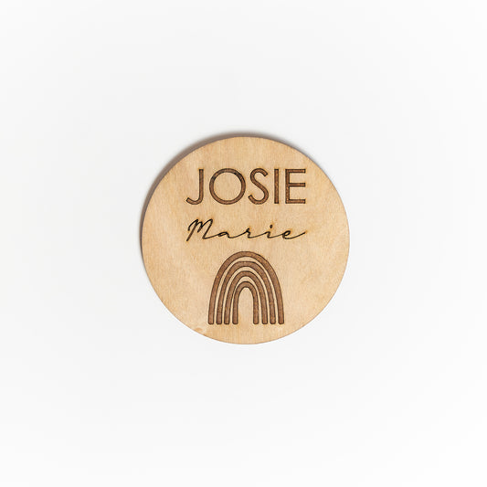 Engraved Circle Rainbow Name Sign