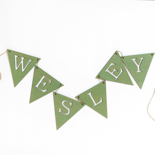 Painted Wood Garland Banner