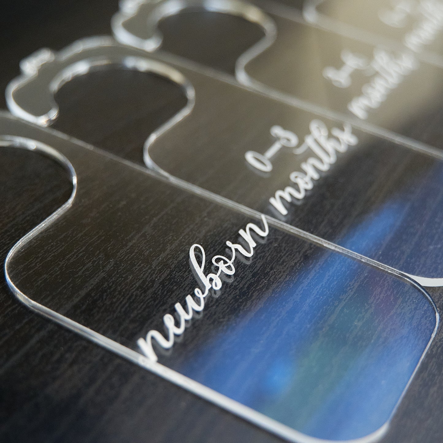 Cursive Acrylic Baby Hanger Dividers