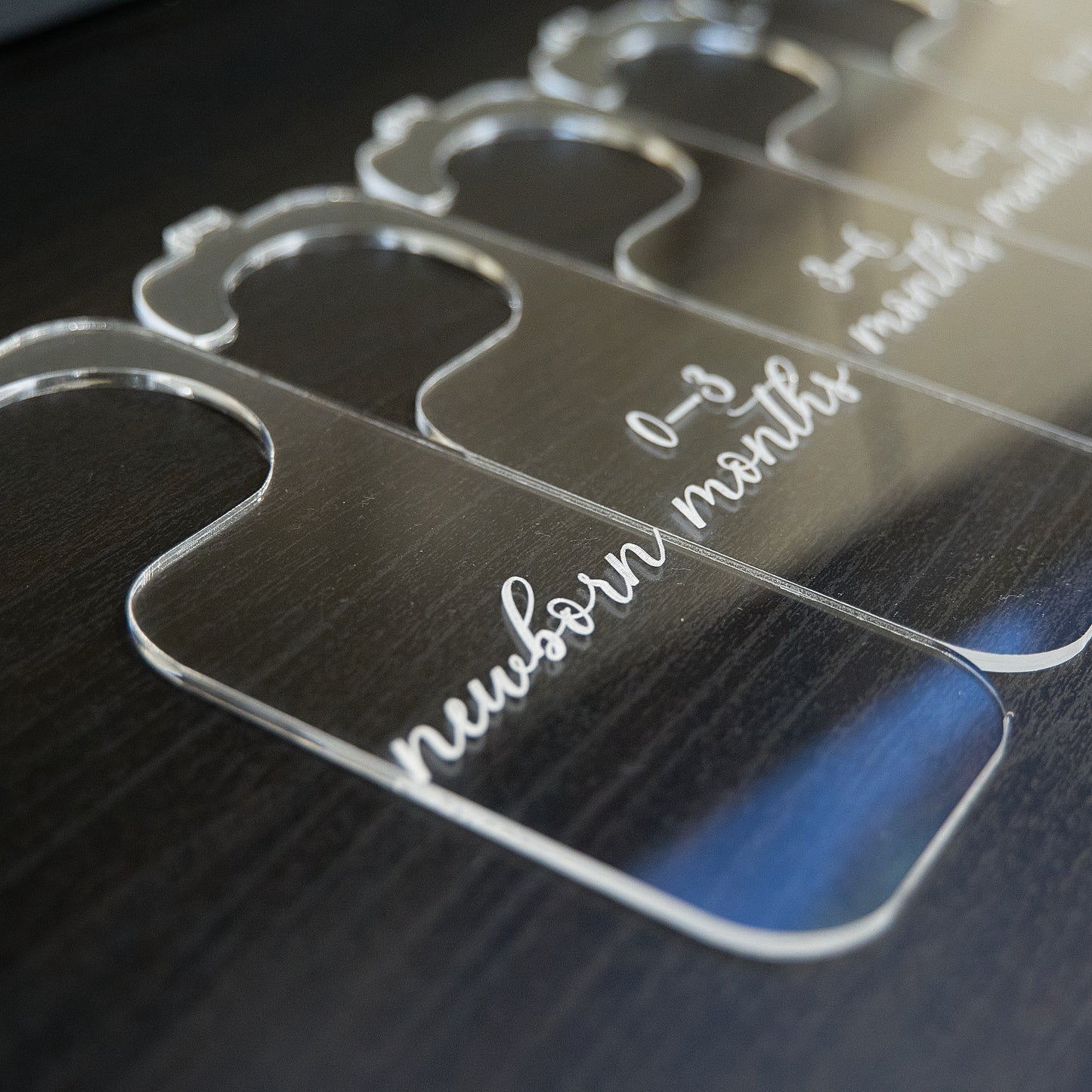 Cursive Acrylic Baby Hanger Dividers