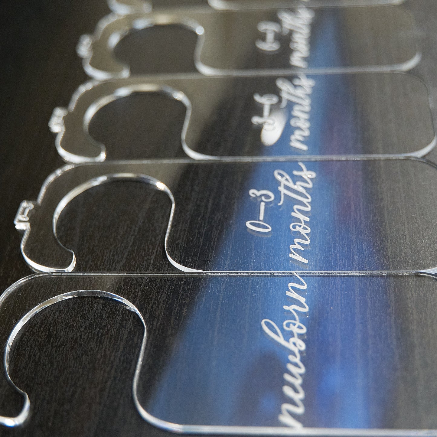 Cursive Acrylic Baby Hanger Dividers