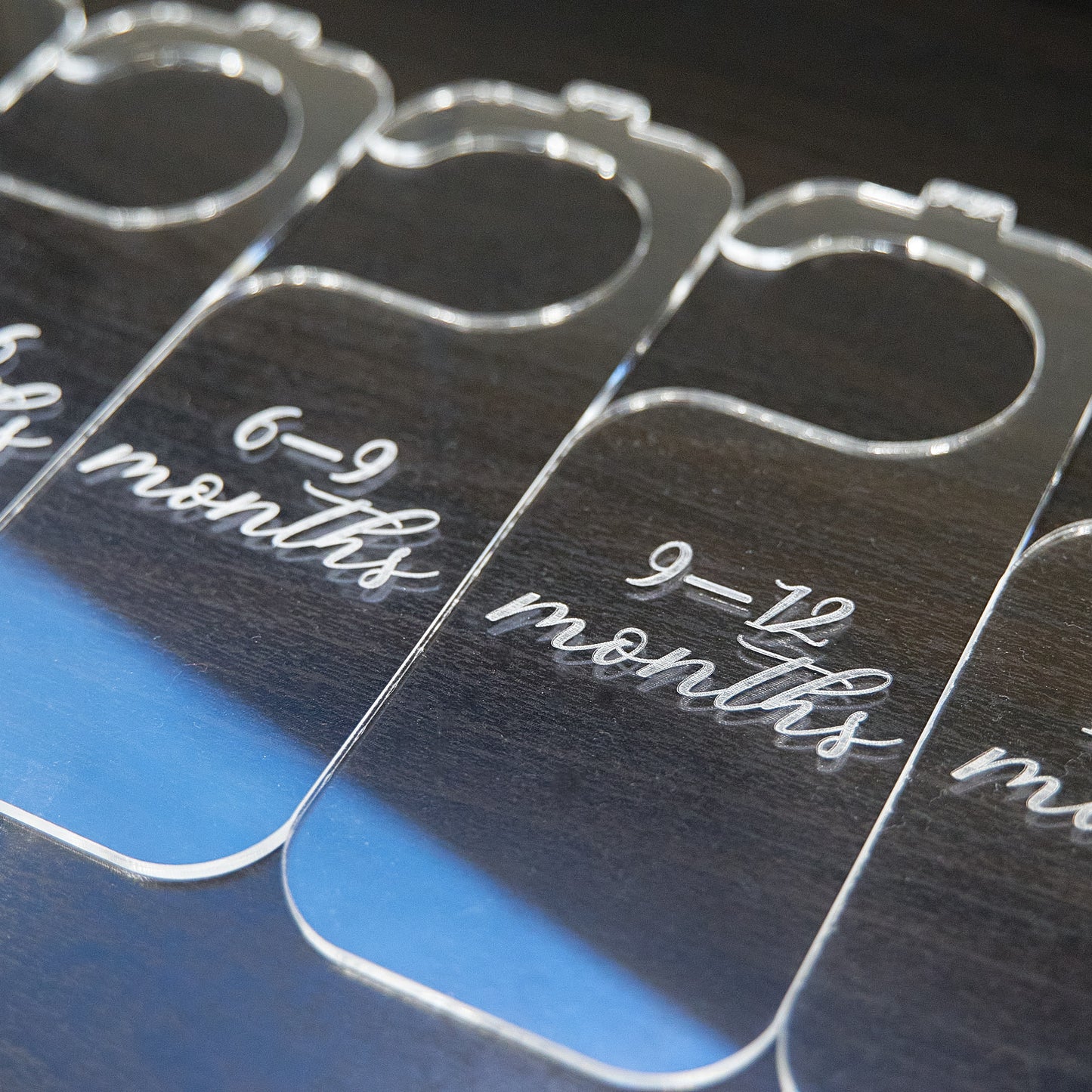 Cursive Acrylic Baby Hanger Dividers