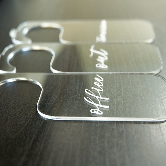 Custom Cursive Acrylic Hanger Dividers