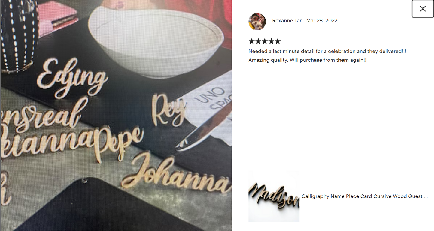 Wood Name Place Cards