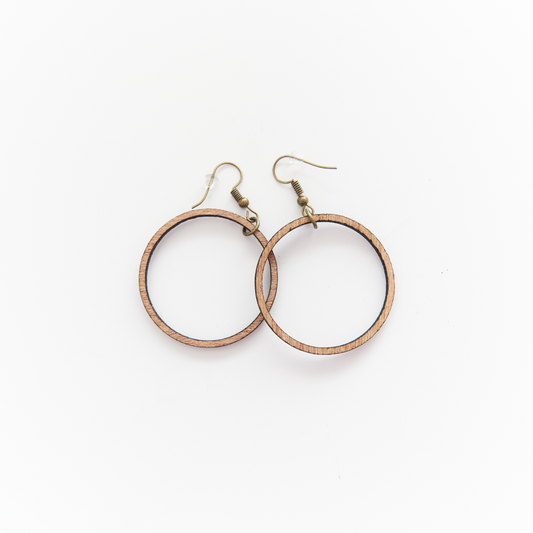 1.5" Wooden Hoop Earrings