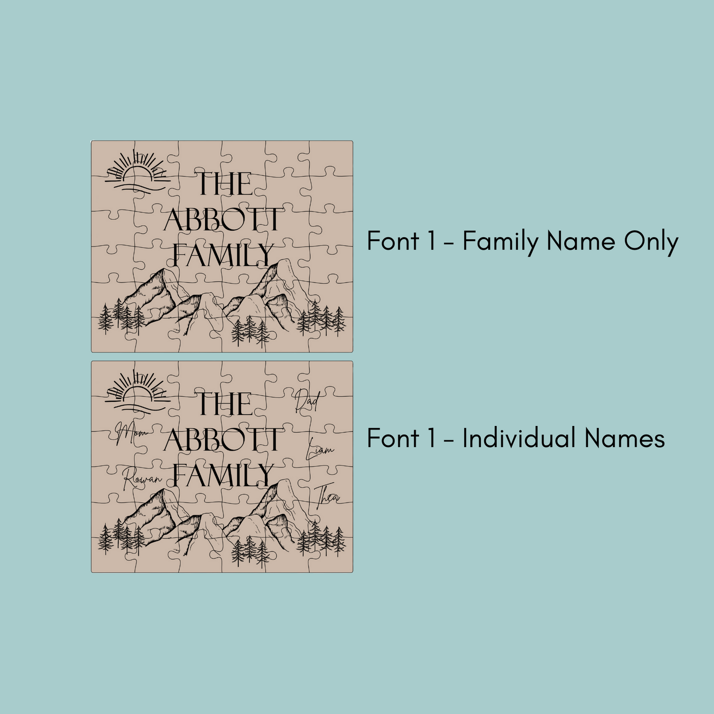 Engraved Family Name Puzzle