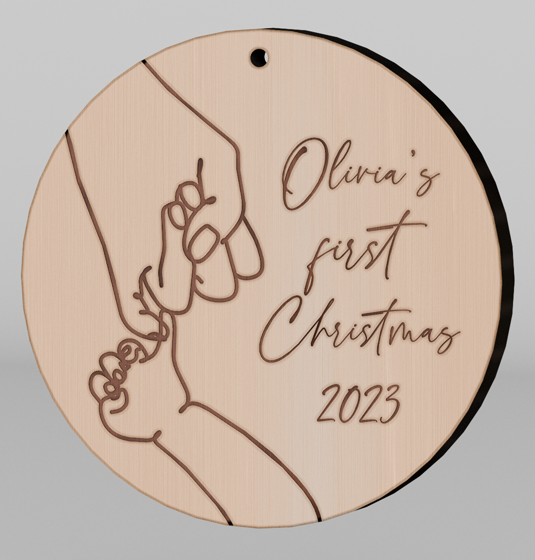 Custom Baby's First Christmas Pinky Promise Ornament