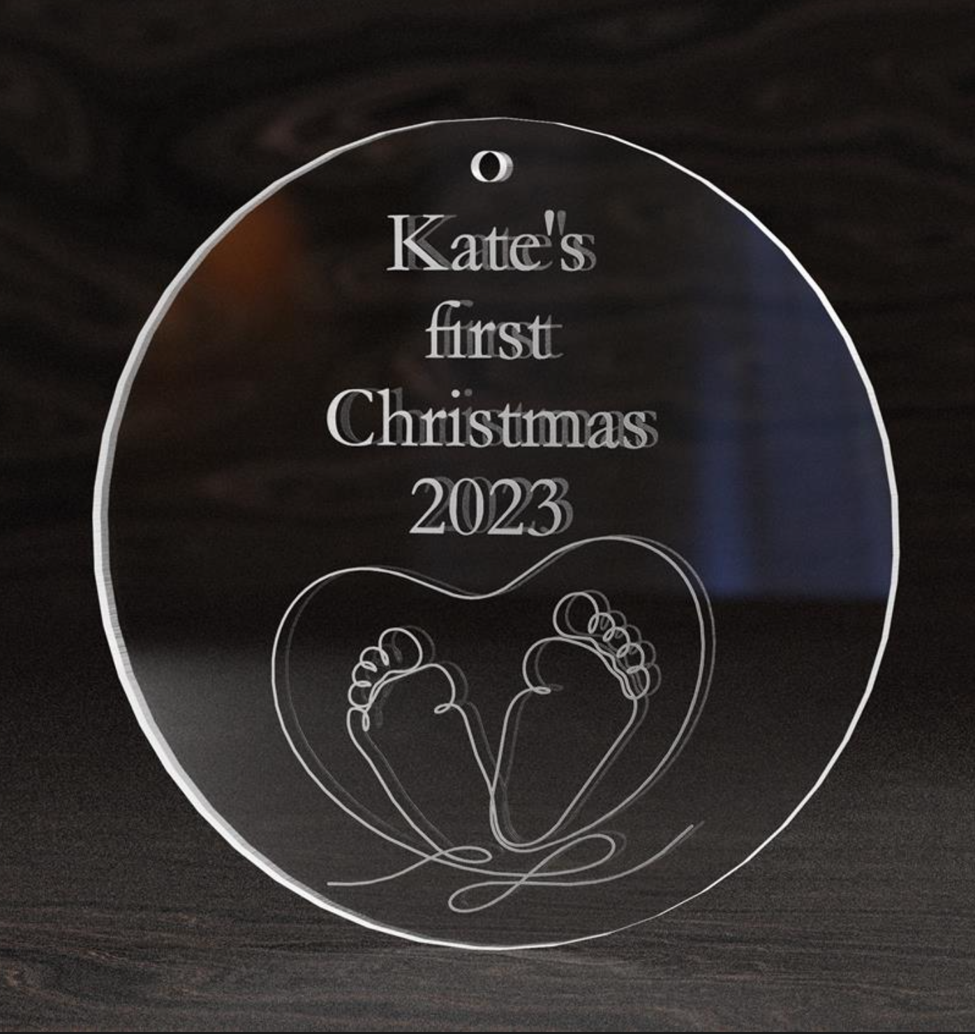 Custom Baby's First Christmas Tiny Toes Ornament