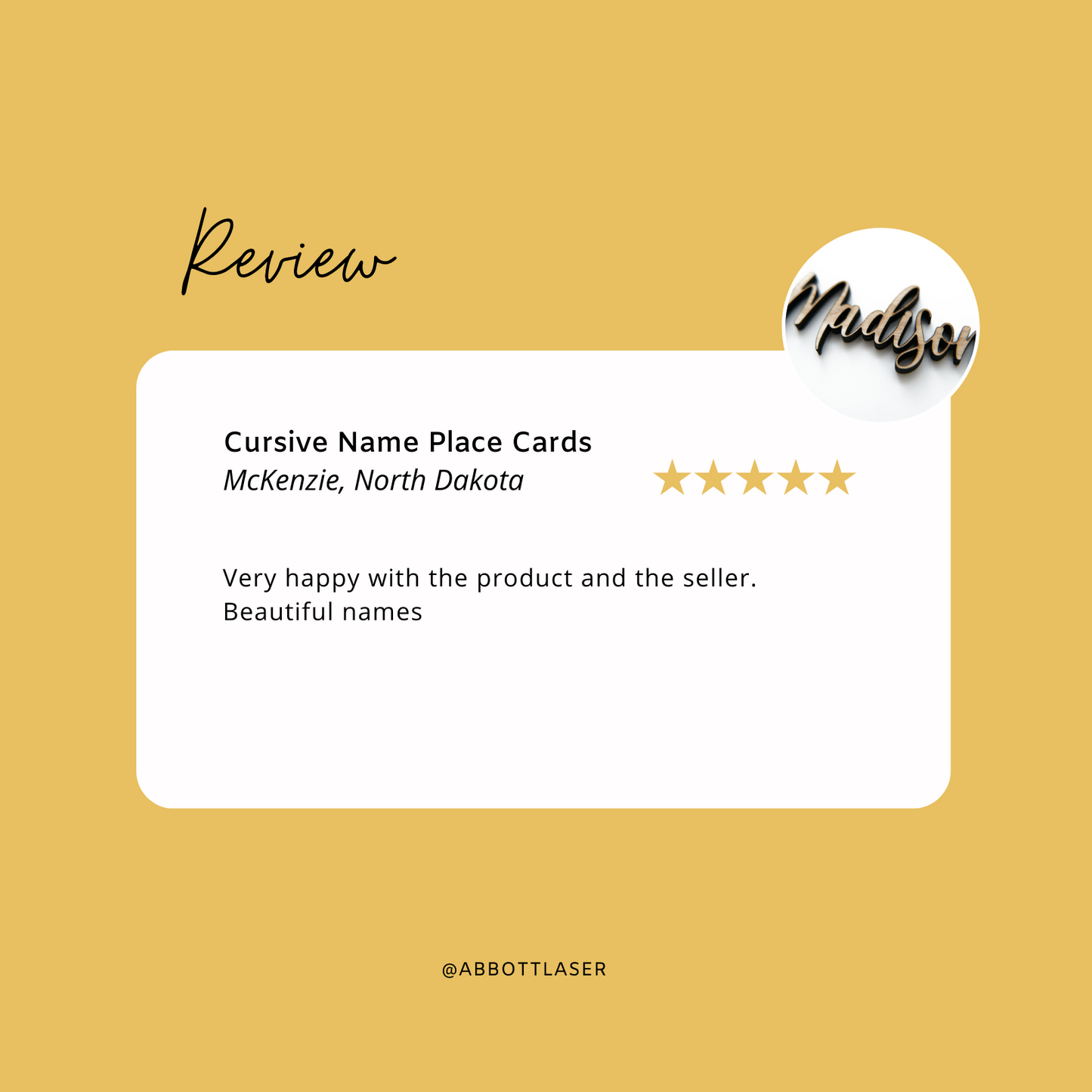 Modern Cursive Guest Name Place Cards