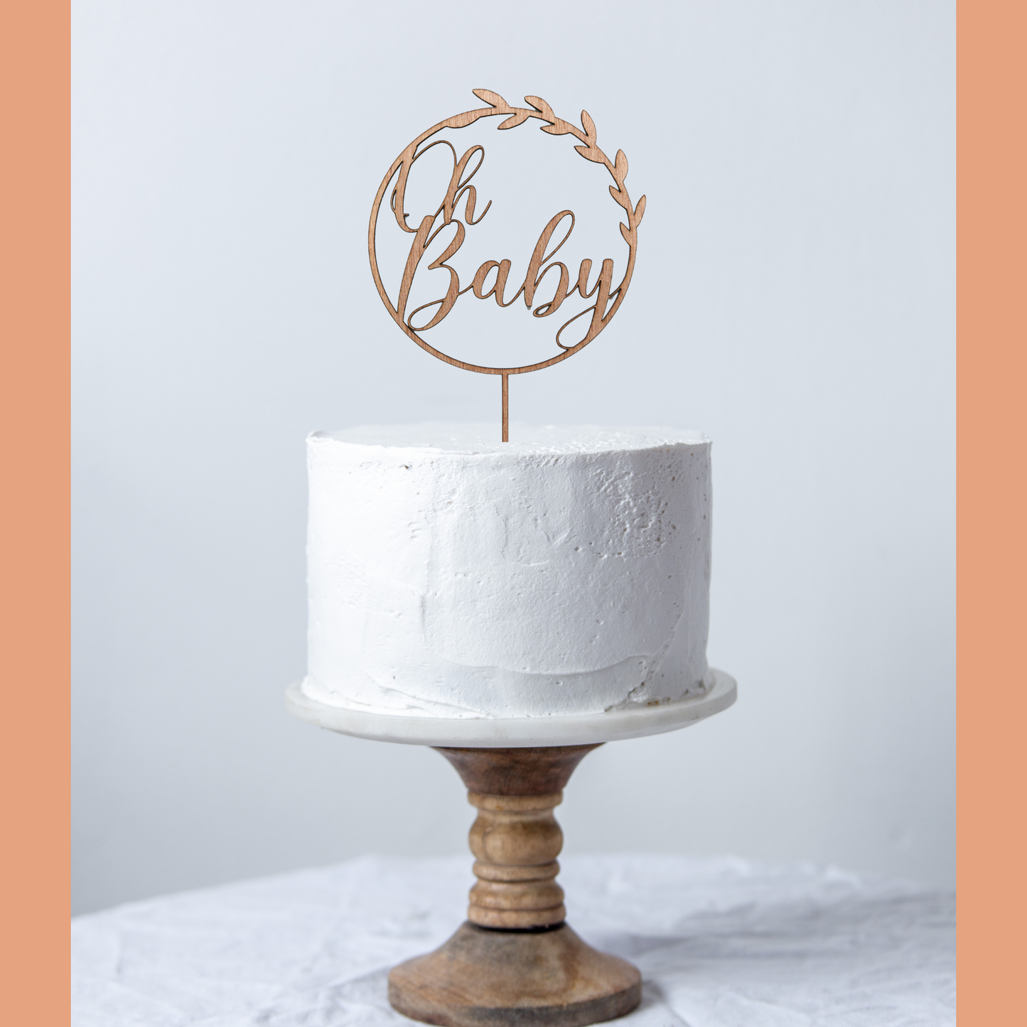 Oh Baby Circle Wreath Cake Topper