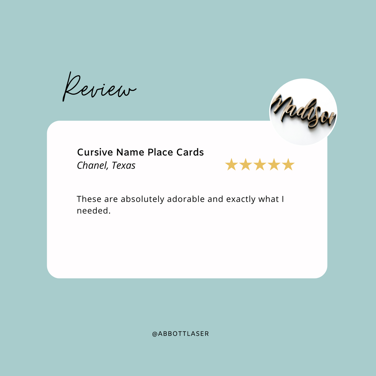 Modern Cursive Guest Name Place Cards