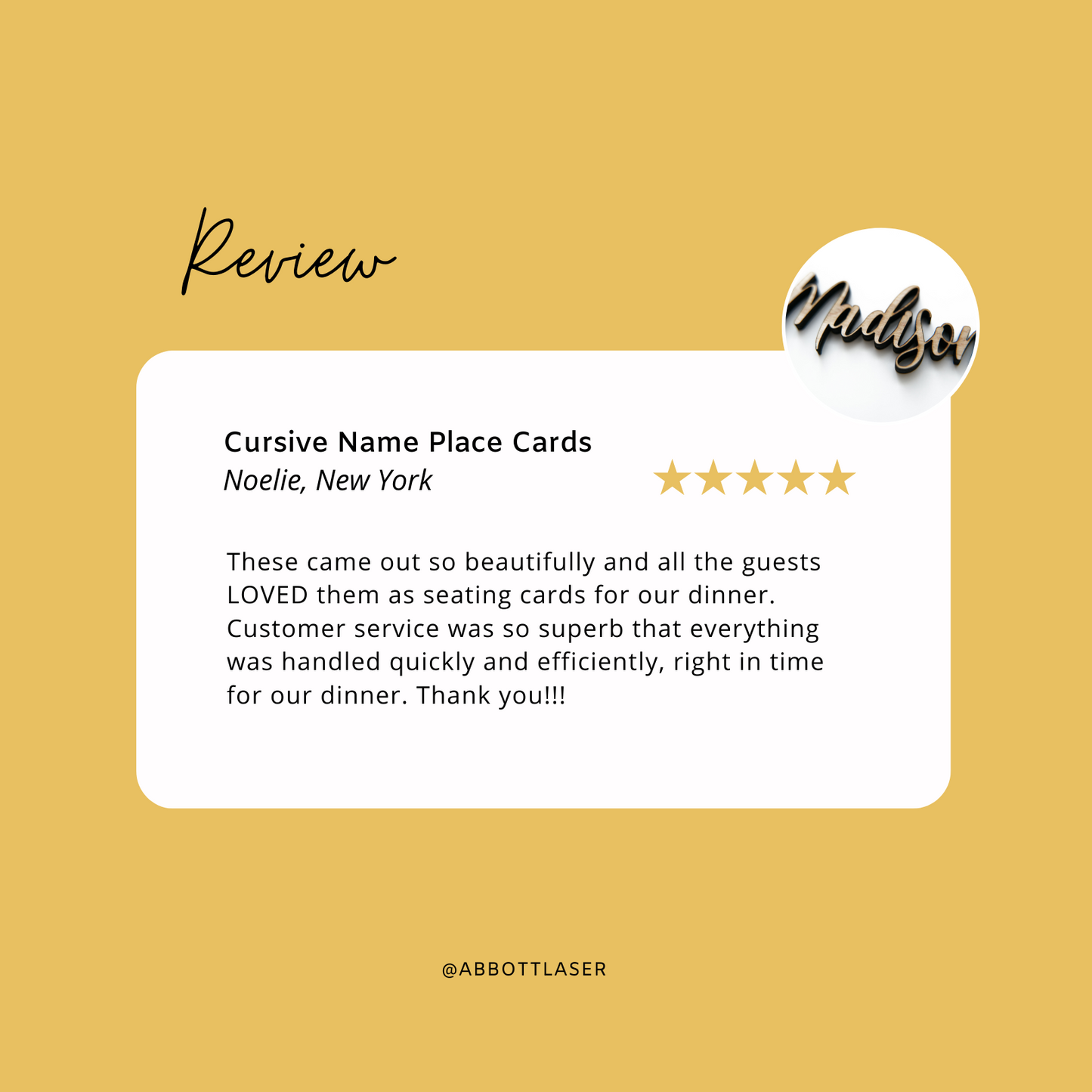 Modern Cursive Guest Name Place Cards