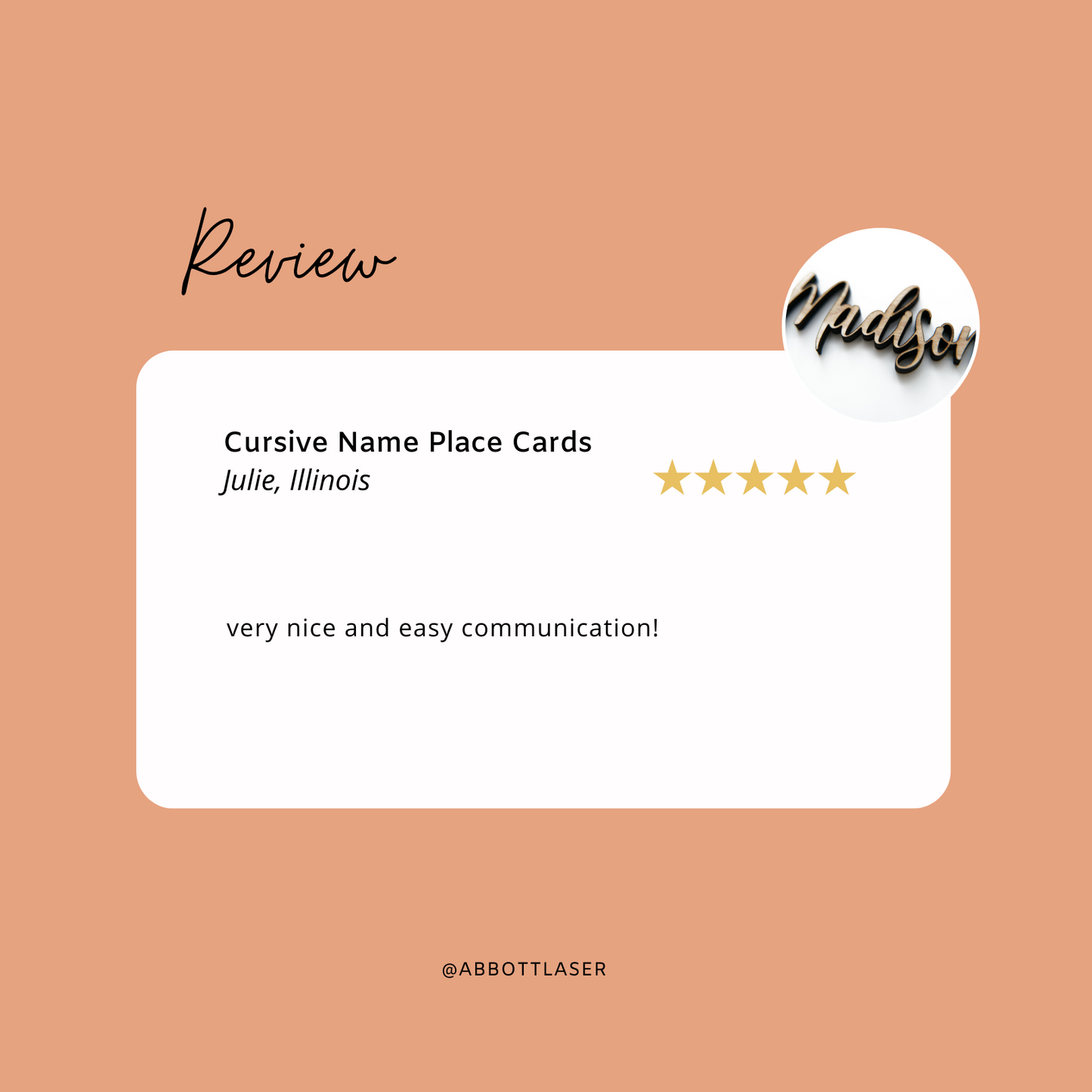 Modern Cursive Guest Name Place Cards