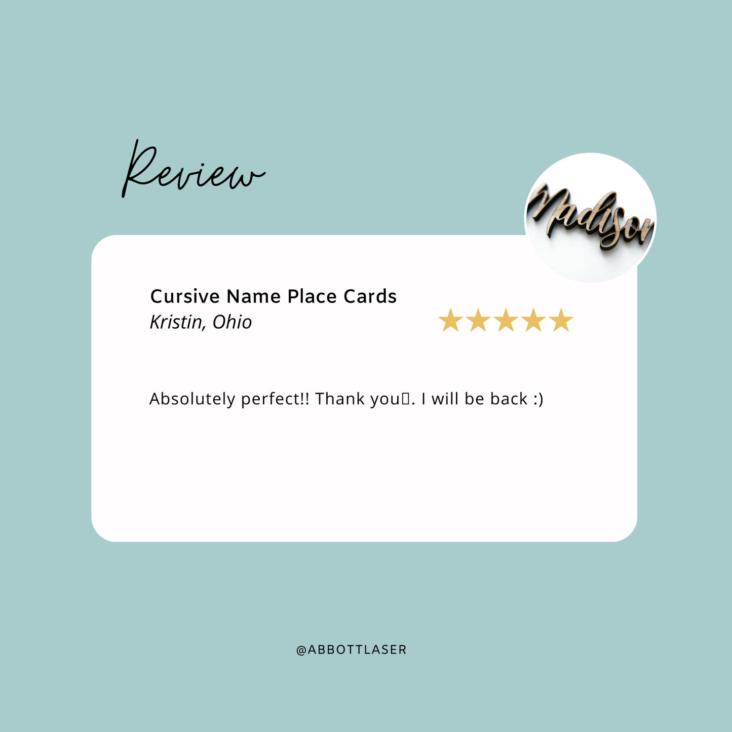 Modern Cursive Guest Name Place Cards