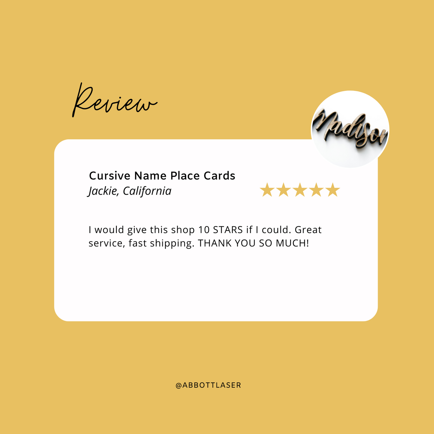 Modern Cursive Guest Name Place Cards