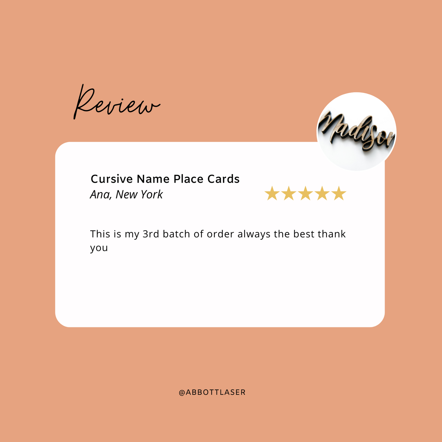 Modern Cursive Guest Name Place Cards