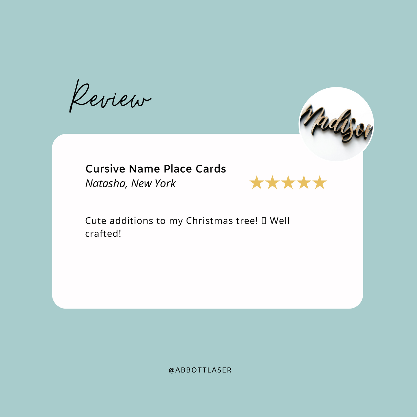 Modern Cursive Guest Name Place Cards