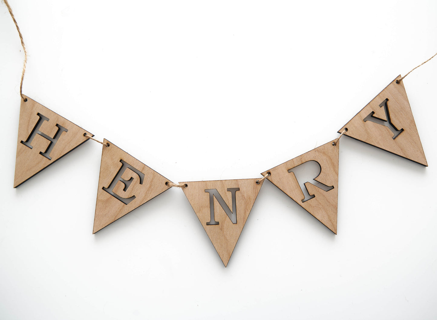 Wood Name Garland Banner