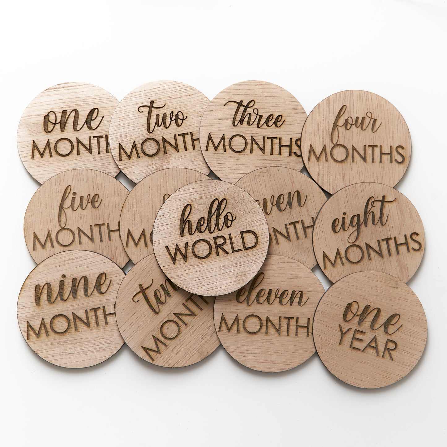 Wood Baby Milestone Circles