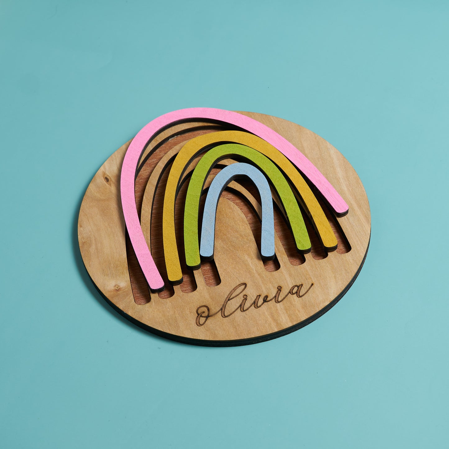 Circle Rainbow Puzzle With Name
