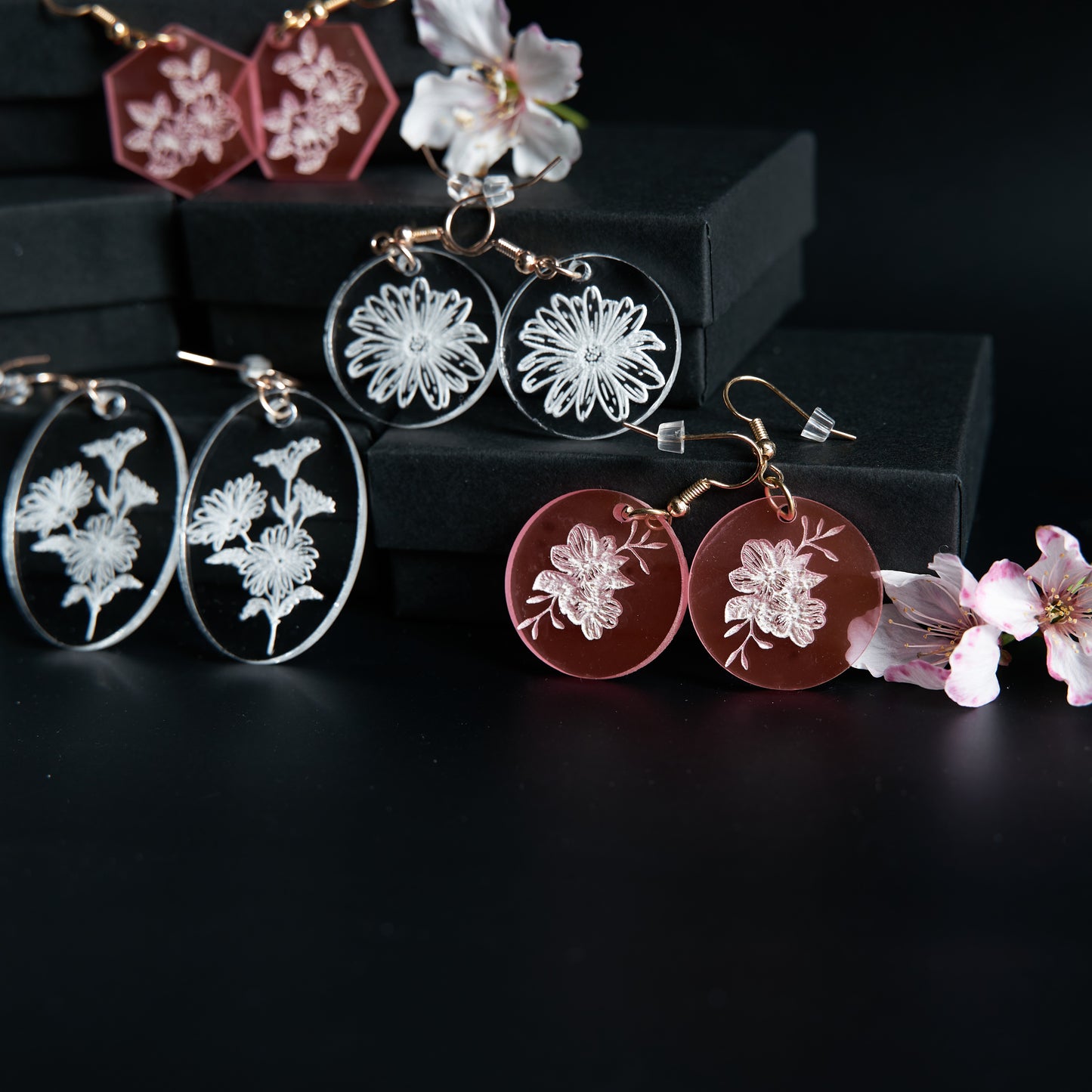 Dainty Daisies Acrylic Earrings