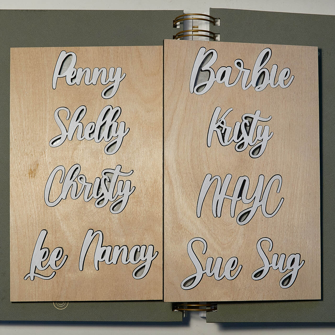 Large Wood Cursive Place Cards