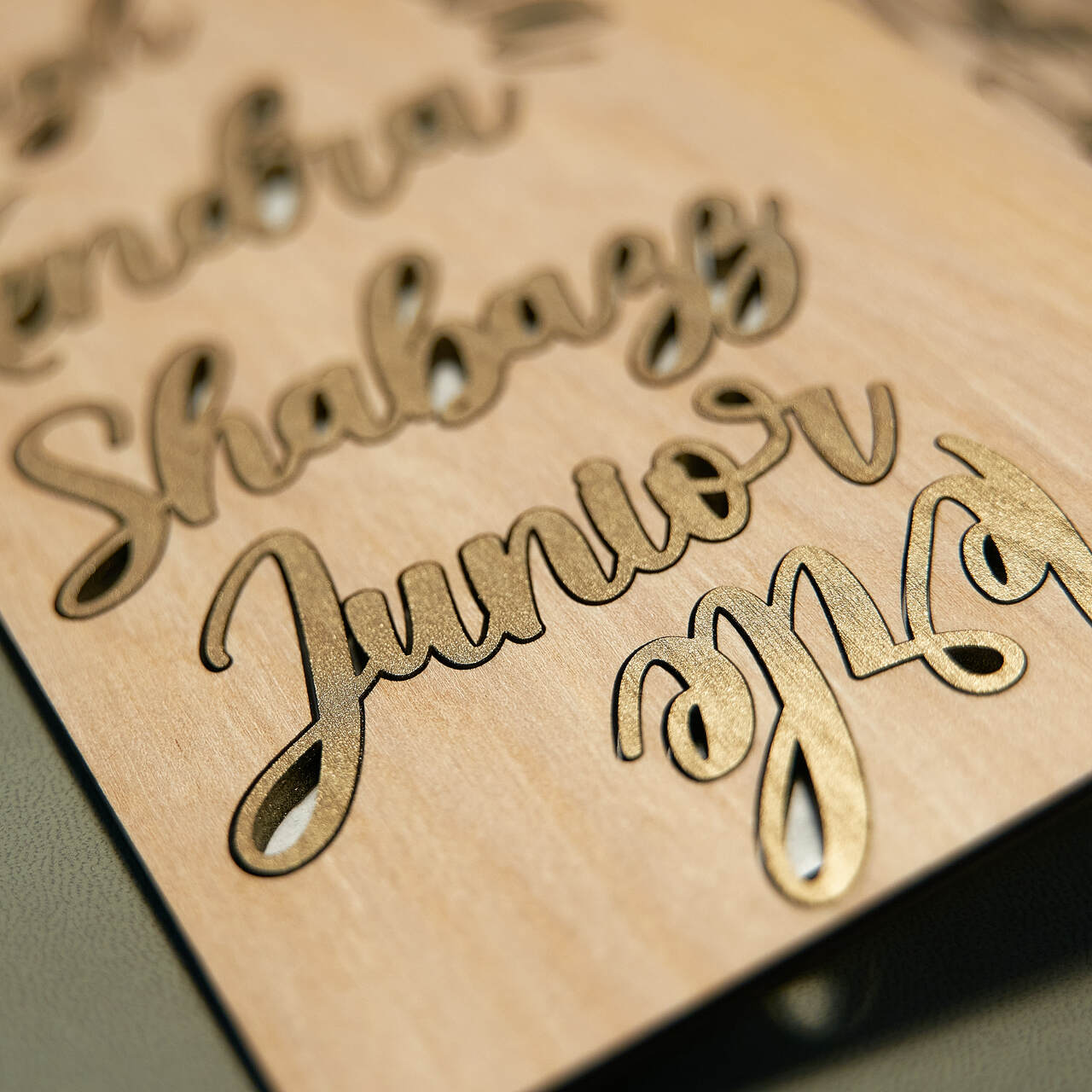 Large Wood Cursive Place Cards