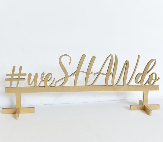 Hashtag Wedding Name Table Sign