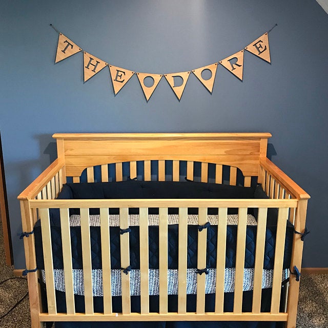 Wood Name Garland Banner