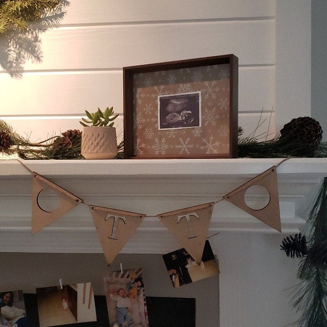 Wood Name Garland Banner